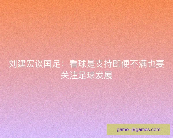 刘建宏谈国足：看球是支持即便不满也要关注足球发展